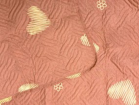 Narzuta na łóżko ORANGE HEART, różowa Rozmiar: 220 x 240 cm