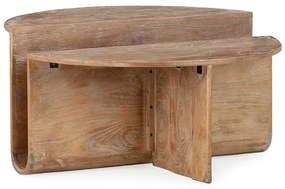 Okrągły stolik z litego drewna mango w ciemnym naturalnym kolorze ø 80 cm Divya – MOME