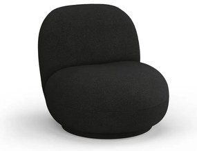 Czarny fotel z materiału bouclé Chuck – Micadoni Home