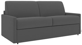 Kanapa 3-osobowa z ekspresowym mechanizmem rozkładania z tkaniny CALIFE - Kolor: szary - Wymiary miejsca do spania: 140 cm - Materac 22 cm z pamięcią kształtu
