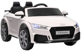 HOMCOM Elektryczny samochód dla dzieci, Audi TT RS Roadster, 3 km/h, pilot zdalnego sterowania, LED, USB, Biały