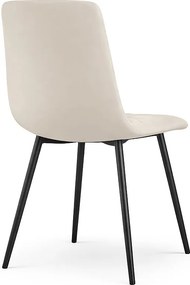 8x Welurowe krzesło tapicerowane pikowane Beżowe NERO Czarne nogi