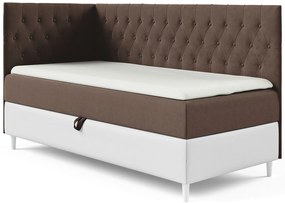 Brązowe łóżko z pojemnikiem na pościel 3 rozmiary D8-H86