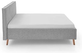 Jasnoszare tapicerowane łóżko dwuosobowe ze schowkiem i stelażem 180x200 cm Riva – Meise Möbel