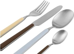 Brązowe/w kolorze srebra sztućce 4 szt. ze stali nierdzewnej dla 1 osoby Noli – noo.ma