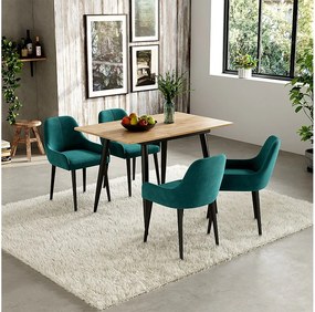 Stół do jadalni czarny/złoty dąb 80x70x75 beaver