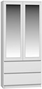 Biała minimalistyczna szafa z lustrem G3-M15