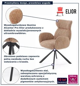Krzesło z podłokietnikami cynamonowe G0-R06