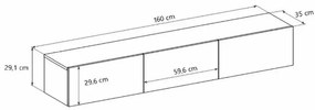 Szafka RTV GABI 160cm dąb hikora wisząca KOCOT MEBLE