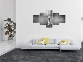 Obraz - Strażnik leśny, czarno - biały (125x70 cm)