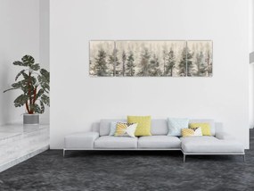 Obraz - Pine forest I., aquarel (170x50 cm)