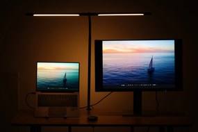 Lampa LED na biurko NOX, zacisk, pilot zdalnego sterowania