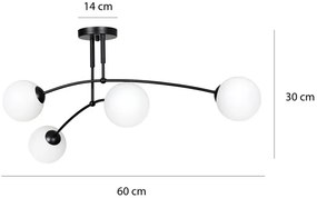 Czarna minimalistyczna lampa sufitowa - D071-Hirtis