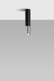 Metalowa lampa sufitowa w czarno-srebrnym kolorze ø 6 cm Longbot – Sollux