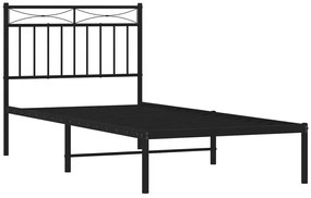 Czarne metalowe łóżko pojedyncze 90x200 cm S7-A94