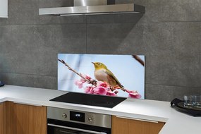 Szkło do Kuchni na Ścianę Samotny Ptak na Gałęzi