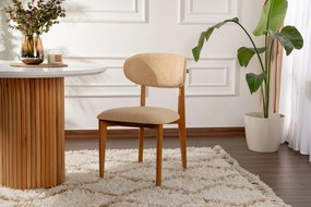 Zestaw krzeseł do jadalni Lionte Beige and DarkOak, 2 szt.