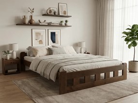 Łóżko Naomi podwyższone 120 x 200 cm, dąb Stelaż: Ze stelażem listwowym rolowanym elastycznym, Materac: Materac Sommera