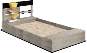 Outsunny Piaskownica z Kuchnią, Zlewem, 2 Skrzynkami na Rośliny, Sosna, 154x80x60cm, Szara