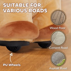 AIYAPLAY 6V Elektryczny koń do jazdy dla dzieci, na baterie, z funkcją muzyczną i ruchu do przodu, 18-36 miesięcy, Brązowy