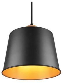 Czarno-naturalna lampa wisząca z metalowym kloszem ø 18 cm Harris – Trio