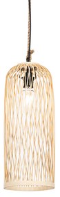 Zewnetrzna Rustykalna lampa wisząca zewnętrzna z rattanu 25 cm - Calamus Rustykalny / Vintage Oswietlenie zewnetrzne