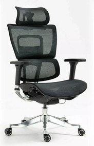 Czarny ergonomiczny fotel do biura Winner Lux, zgodny z normą BHP