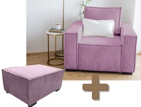 Fotel z podnóżkiem SMART SET, lila