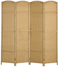 HOMCOM 4-częściowa Przegroda, Składana Przegroda Wzrokowa, Przegroda do Salonu, Sypialni, Biura Domowego, Naturalna