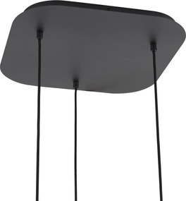 Designerska lampa wisząca czarna z przydymionym szkłem 3-źródła światła - Gus