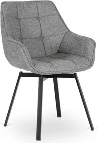 Krzesło Tapicerowane Obrotowe do Salonu LUNA 2 Szare Nowoczesne Loft