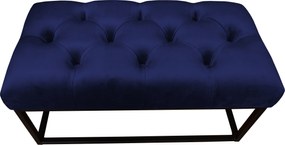Ławka CHESTERFIELD tkanina Welur loft ławka metal : Kolor Stelaża - Czarny , Kolor tkaniny - VELVET - MG16, Typ tkaniny - Velvet