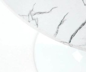 Stół kawiarniany na jednej nodze Denver imitacja białego marmuru