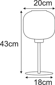 Stołowa lampka ze szklanym kloszem grafitowa P0-F65