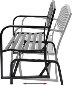 Czarna ławka-huśtawka ogrodowa - Roks