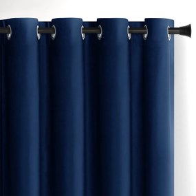 Ciemnoniebieska aksamitna zasłona częściowo zaciemniająca (dimout) 140x270 cm Eyelets – Restilo