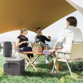 Outsunny 30 L Elektryczna Lodówka Kompresorowa z Trybem ECO i Funkcją LED, Czarna