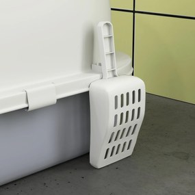 PawHut Kuweta z pokrywą kuweta dla kota z szufelką wysuwaną szufladą pedałem wejściowym dla kotów do 5 kg 40,5x52x39 cm Szara | Aosom PL