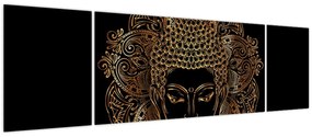 Obraz złotego Buddy (170x50 cm)