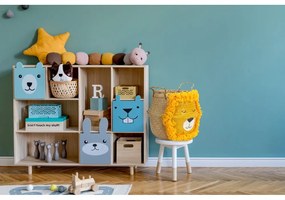 Żółto-naturalny kolorze dziecięcy kosz na zabawki z trawy morskiej ø 30x28 cm Lion – Compactor