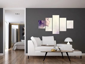 Obraz kobiety z lawendą (125x70 cm)