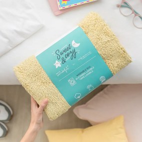 Żółty bawełniany dywan dziecięcy tkany ręcznie odpowiedni do prania ø100 cm You're My Sunshine – Lorena Canals