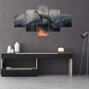 Obraz kozicy w płomieniach (125x70 cm)
