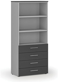 Szafa biurowa z szufladami PRIMO GRAY, 800 x 420 x 1781 mm, szary/grafit