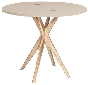 Stół półokrągły CUTTI 90x90 rozkładany cappuccino/jesion RAGABA
