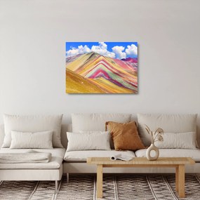 Obraz na szkle - Rainbow Mountain, Peru (70x50 cm)