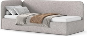 Łóżko Bao 90x200, tkanina LOOP 07, stelaż metalowy, strona lewa, otwierany bocznie
