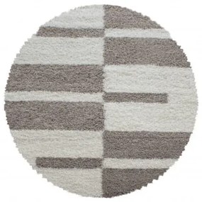 Dywan shaggy Gala beżowo-kremowy 80 cm x 80 cm koło