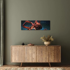 Obraz - Ośmiornica (z zegarem) (90x30 cm)
