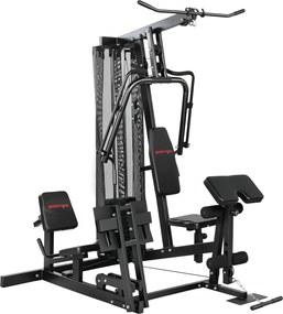 SPORTNOW Stacja siłowa z wyciągiem górnym, drążkiem butterfly, obciążeniem 65 kg, linką — do 120 kg | Aosom PL